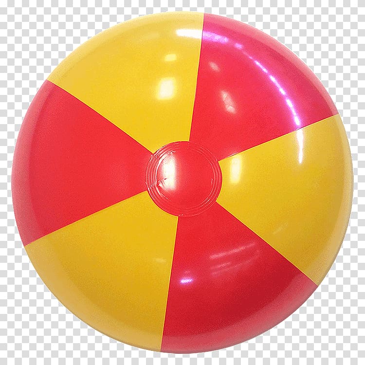 Red Beach ball Yellow Sphere, beach transparent background PNG clipart