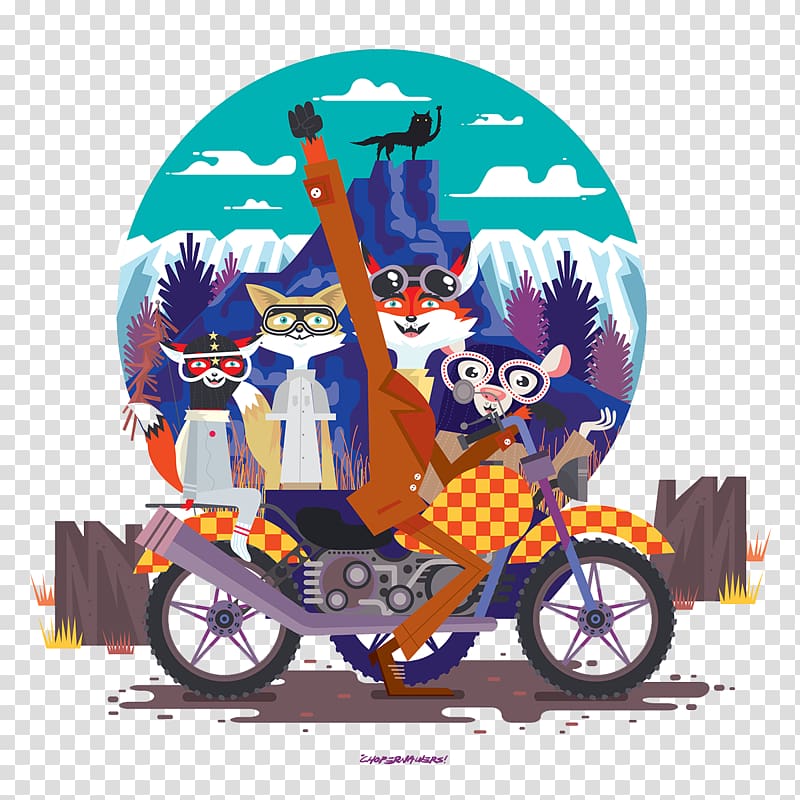 Mr. Fox Cartoon Poster Illustration, Fox Family transparent background PNG clipart
