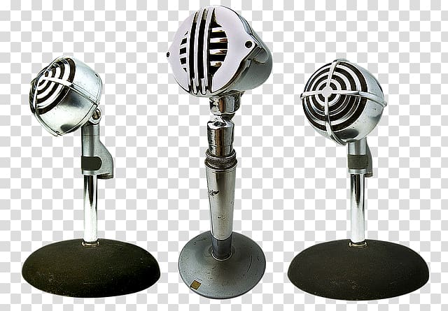 Wireless microphone Broadcasting Sound Radio, Vintage silver microphone physical map transparent background PNG clipart