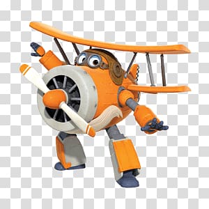 orange monoplane character , Grand Albert Plane transparent background PNG clipart