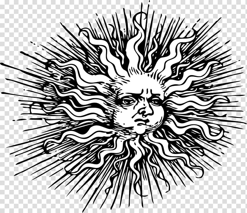 Drawing Sun Line art , Gray sun goddess transparent background PNG clipart
