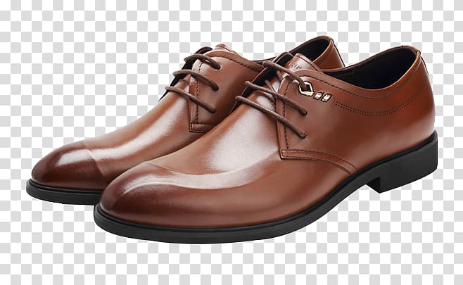 brown leather lace-up dress shoes illustration, Oxford shoe Dress shoe Brown, High-end men\'s shoes transparent background PNG clipart