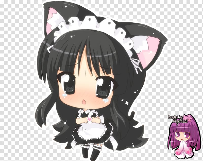 Chibiusa Catgirl Anime Drawing, maid transparent background PNG clipart
