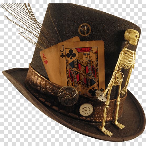 Hat Halloween costume Steampunk Playing card, Hat transparent background PNG clipart