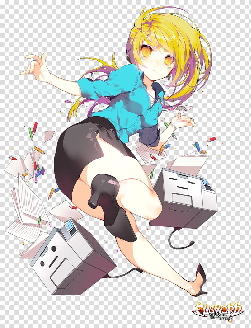 Elsword Fiction Illustrator Character, office character transparent background PNG clipart