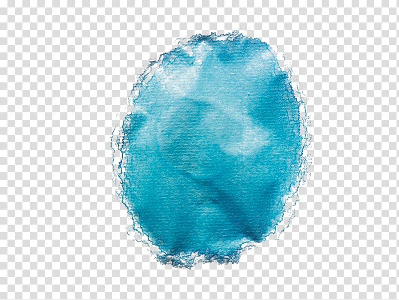 oval blue textile, Watercolor painting, Blue watercolor water stains transparent background PNG clipart