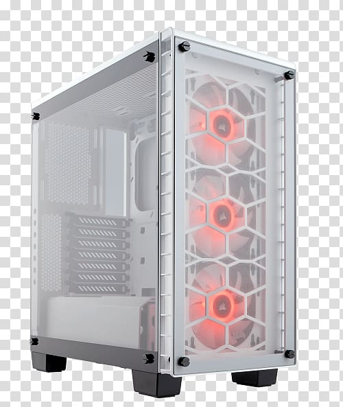 Computer Cases & Housings Power supply unit Corsair Crystal Midi-Tower computer Case ATX CORSAIR Air Series LED SP120 RGB High Performance Case fan, cooling tower transparent background PNG clipart