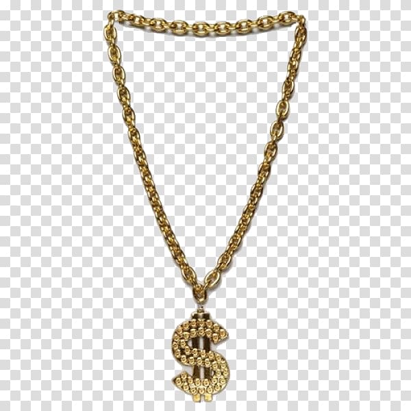Chain Necklace Bling-bling Jewellery Amazon.com, Thug Life Gold Chain , gold-colored dollar pendant necklace transparent background PNG clipart