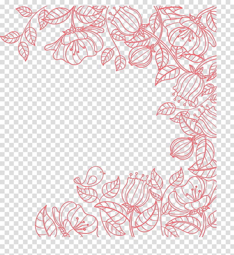 red flowers illustration, Flower Floral design Pattern, Simple floral decorative pattern transparent background PNG clipart
