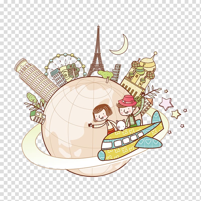 Shanghai Travel Child Illustration, Global World transparent background PNG clipart