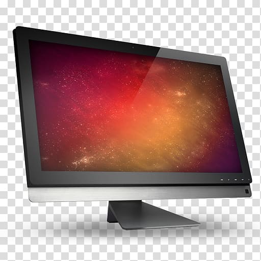 black flat screen computer monitor, computer computer monitor output device desktop computer, 03 Computer Orange Space transparent background PNG clipart