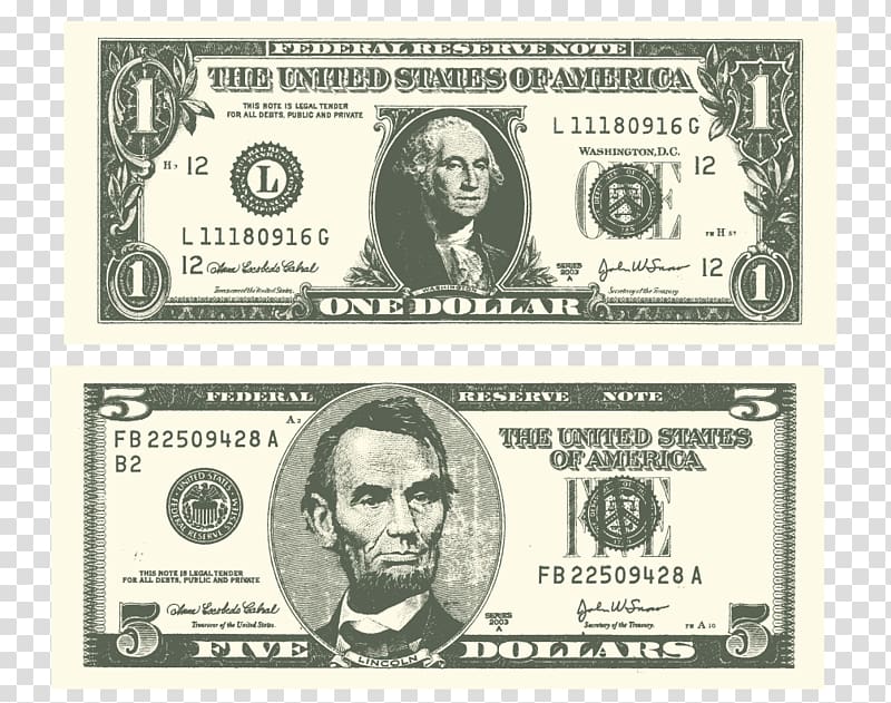 United States one-dollar bill United States Dollar United States twenty-dollar bill Banknote United States one hundred-dollar bill, dollar bill finance transparent background PNG clipart