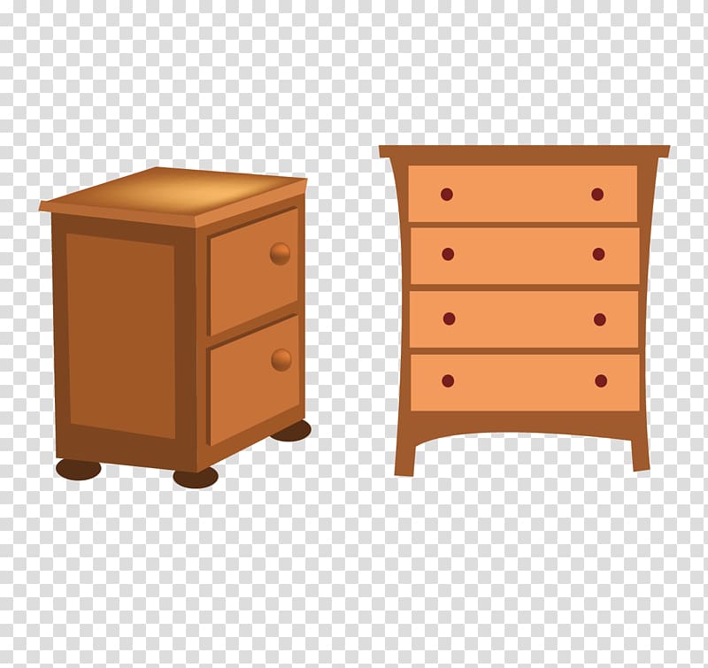 Cartoon Table Furniture, Cartoon small cupboard painted bed transparent background PNG clipart