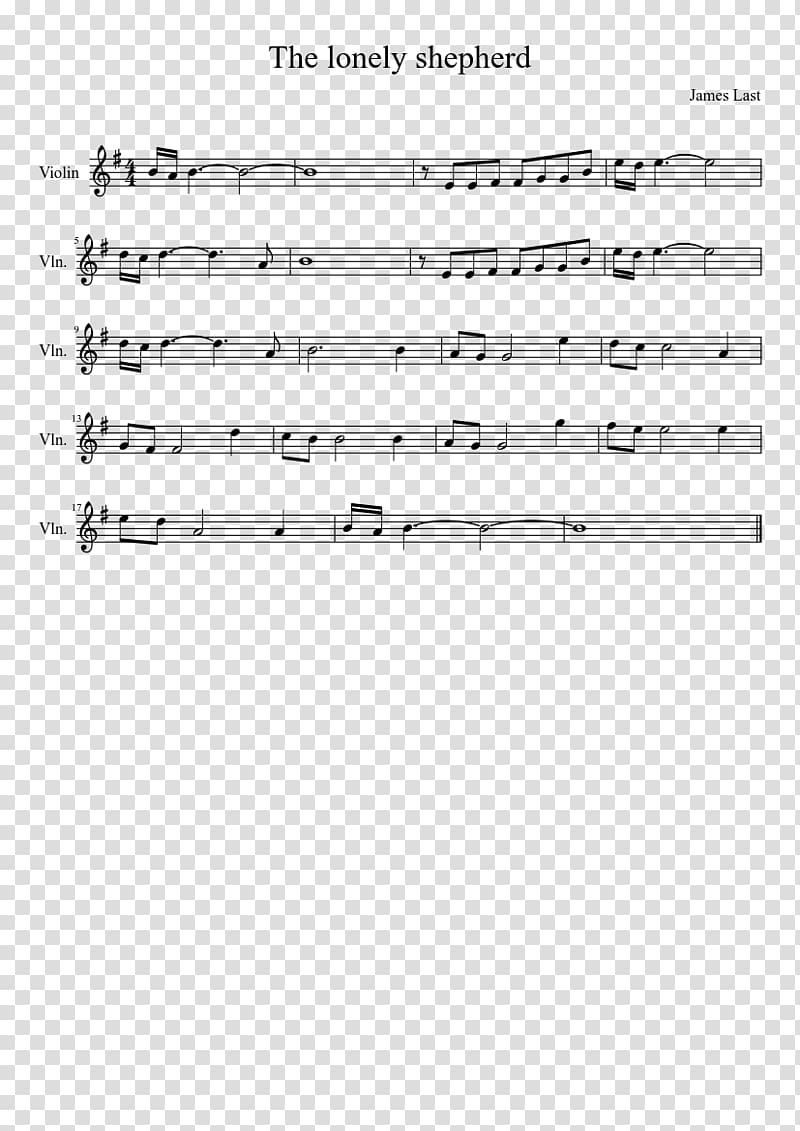 Sheet Music The Lonely Shepherd Musical note MuseScore Violin, sheet music transparent background PNG clipart