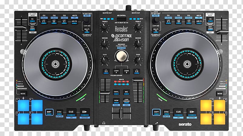DJ controller Hercules DJ Control Jogvision Disc jockey Audio Mixers DJ mixer, others transparent background PNG clipart