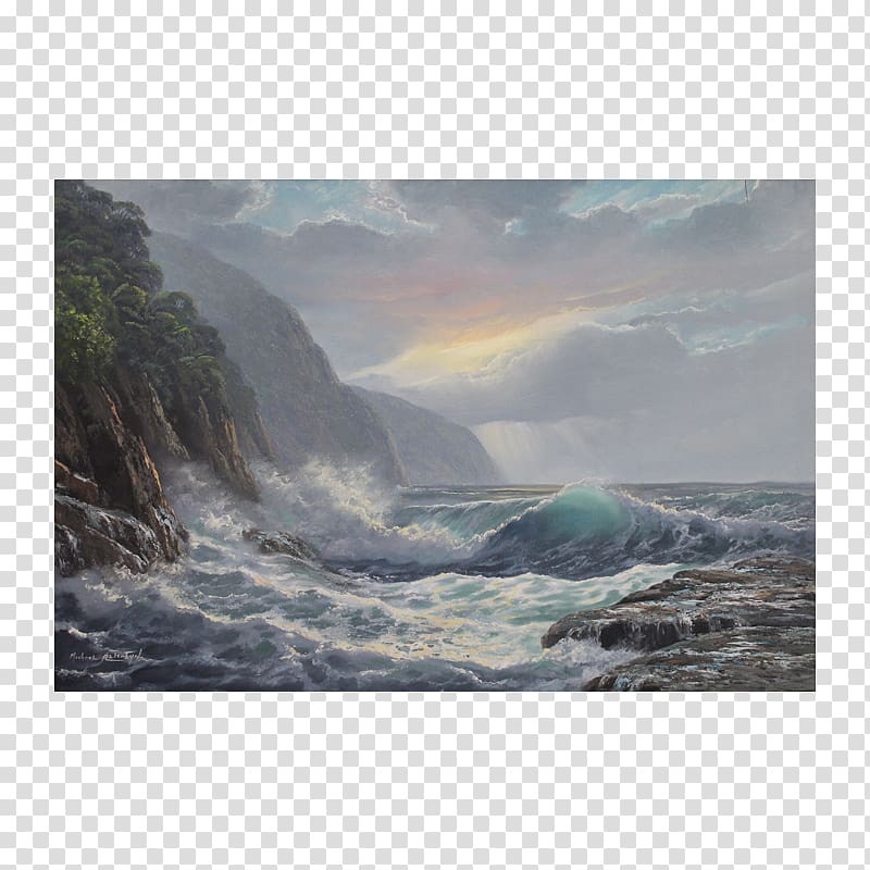 Imagine: Artist Oil painting, seascape transparent background PNG clipart
