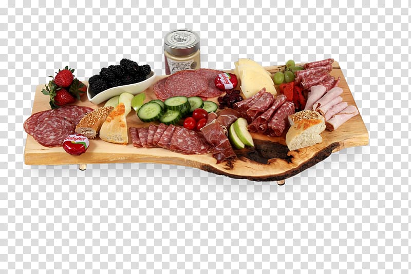 Charcuterie Full breakfast Game Meat Kielbasa, food display transparent background PNG clipart