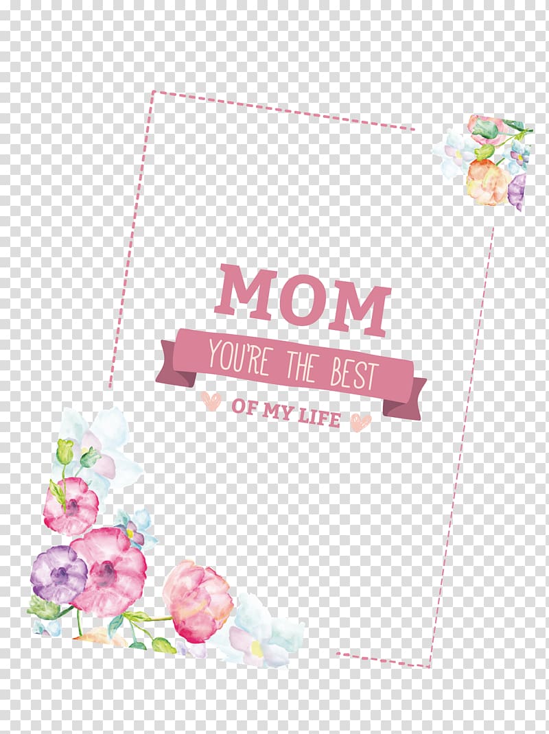 Elegant watercolor flowers Mother\'s Day decor transparent background PNG clipart