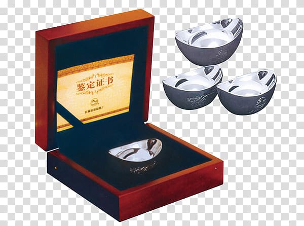 Silver Sycee Box, Commemorative silver ingots and boxes transparent background PNG clipart