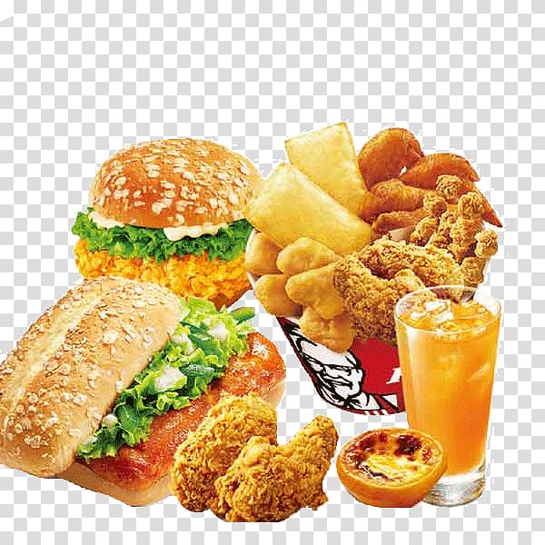 French fries Hamburger KFC Chicken nugget Fast food, KFC family bucket Package transparent background PNG clipart