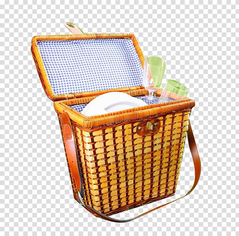 Barbecue grill Picnic Baskets, Bamboo frame in the tableware material transparent background PNG clipart