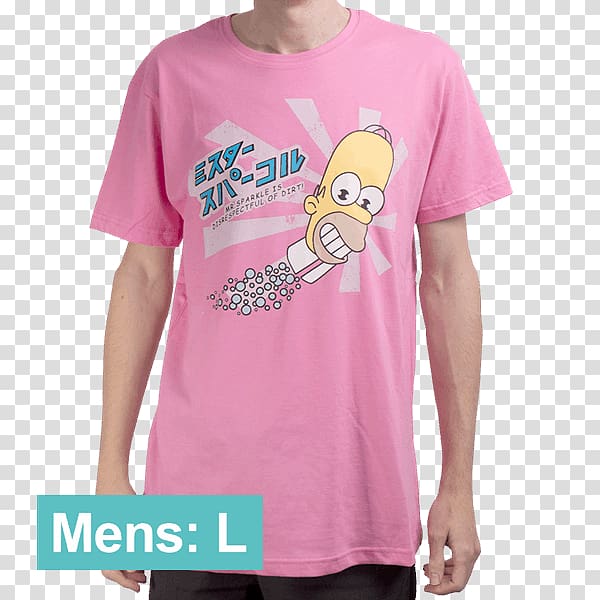 T-shirt Bart Simpson Sleeve Homer Simpson, pink sparkles transparent background PNG clipart