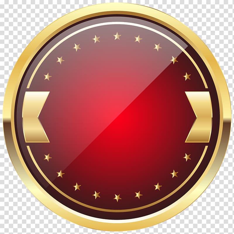Badge Logo , Red and Gold Badge Template , round gold and red logo transparent background PNG clipart
