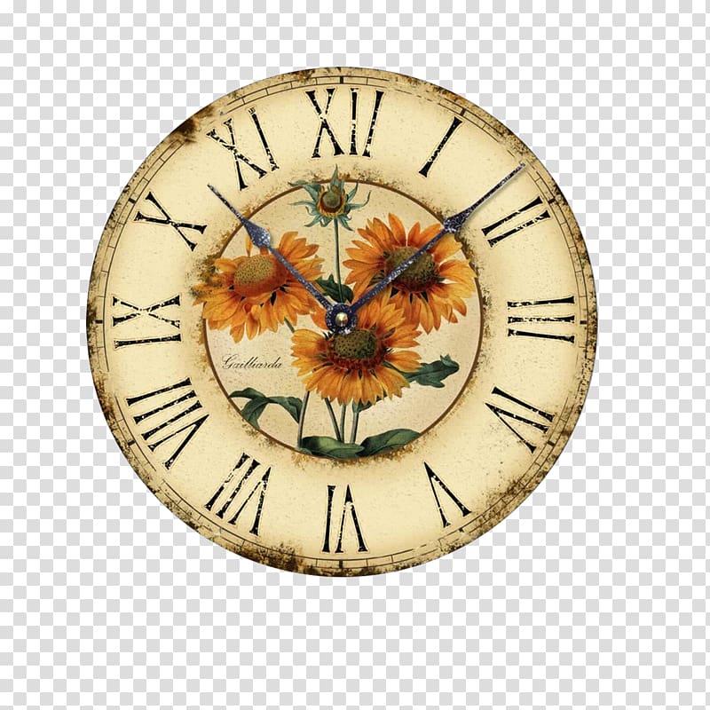 Floral clock Kitchen Westclox Mantel clock, bell transparent background PNG clipart