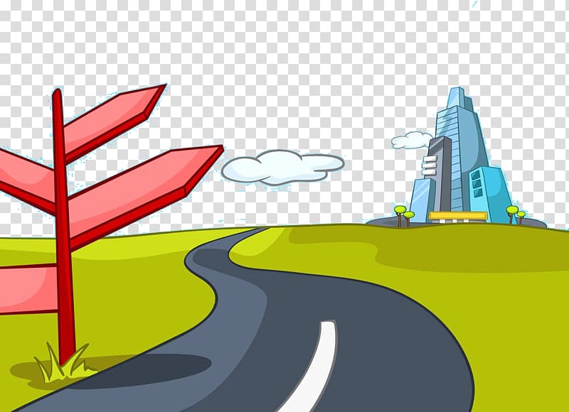 Cartoon Drawing Landscape , Cartoon road material transparent background PNG clipart