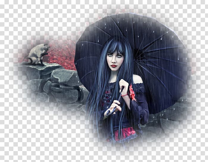 Desktop Goth subculture Black hair Autumn, others transparent background PNG clipart