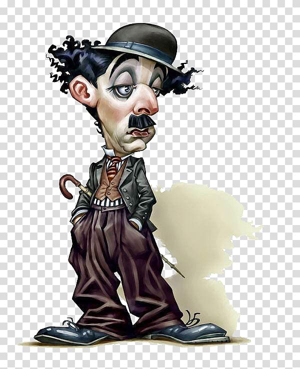 Mary Darly The Tramp Caricature Film, Hand painted Chaplin transparent background PNG clipart