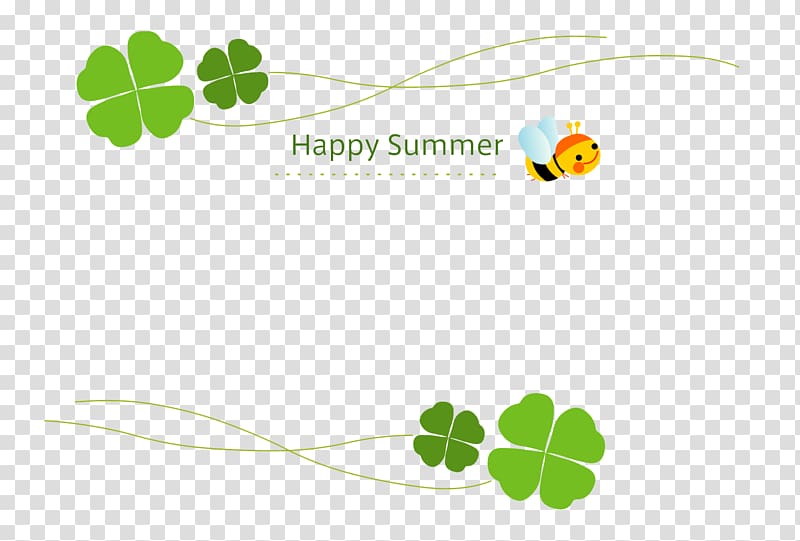 clover bees border transparent background PNG clipart