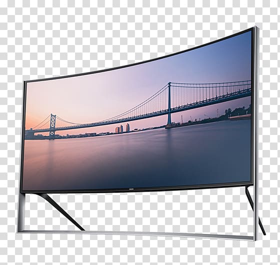 Ultra-high-definition television 4K resolution LED-backlit LCD Curved screen, technological sense curved lines transparent background PNG clipart