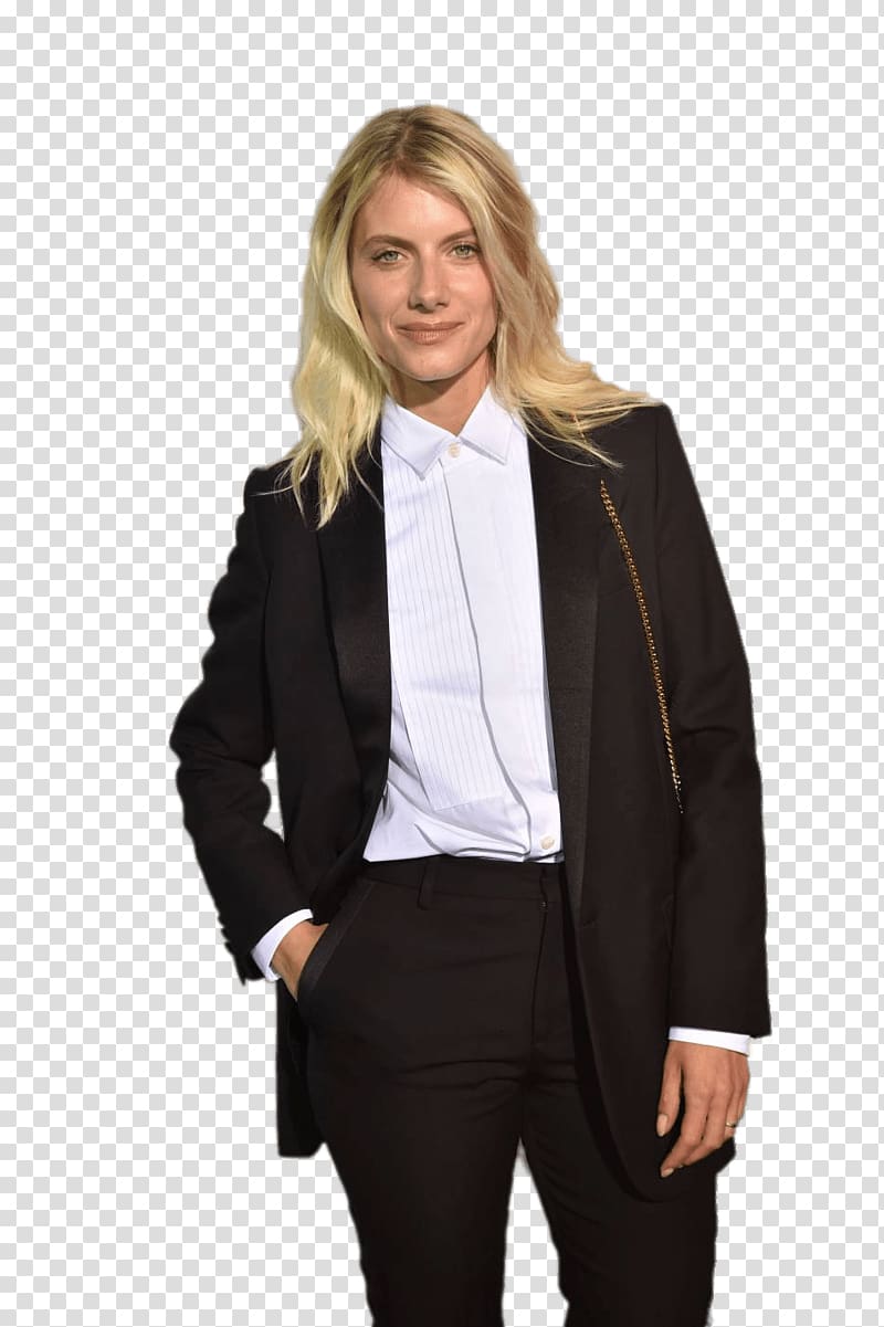 woman wearing black blazer and black pants, Melanie Laurent Tuxedo transparent background PNG clipart