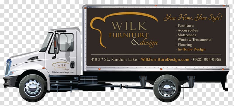 Van Car Semi-trailer truck Box truck, vinyl furniture stores transparent background PNG clipart