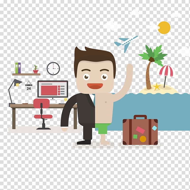 Vacation Illustration, Business Travel Comparison transparent background PNG clipart