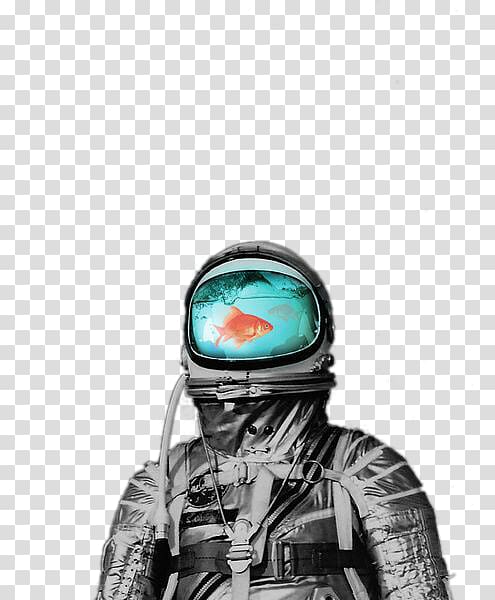 men's underwater equipment , United States Astronaut Hall of Fame Sticker Astronaut badge, Creative Design, see the fish astronauts transparent background PNG clipart