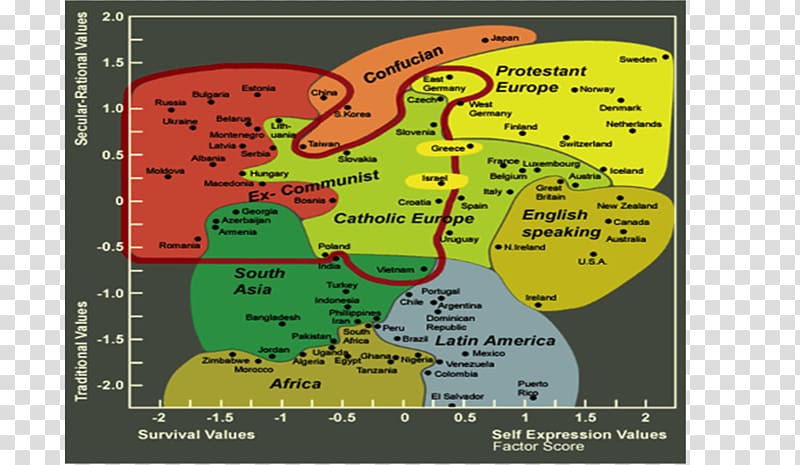 Culture Inglehart–Welzel cultural map of the world World Values Survey Sociology, map transparent background PNG clipart