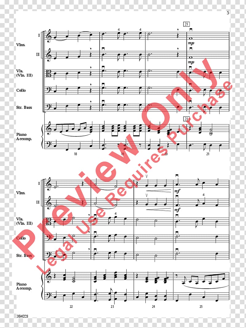 Sheet Music Orchestra J.W. Pepper & Son Violin, sheet music transparent background PNG clipart