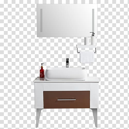 Taiwan Bathroom cabinet Icon, The sink in the brown drawer transparent background PNG clipart