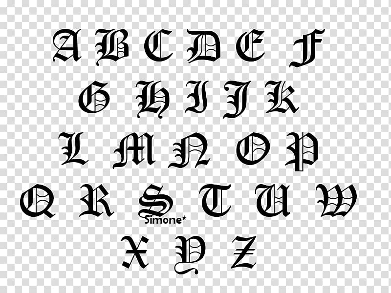 Old English Latin alphabet Lettering, Gotico transparent background PNG clipart