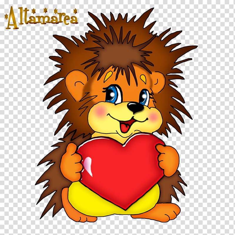 European Hedgehog Embroidery Heart Drawing, hedgehog transparent background PNG clipart