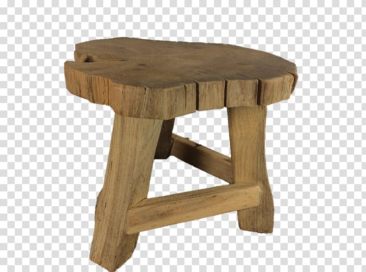 Garden furniture Teak Stool Table, wooden small stool transparent background PNG clipart