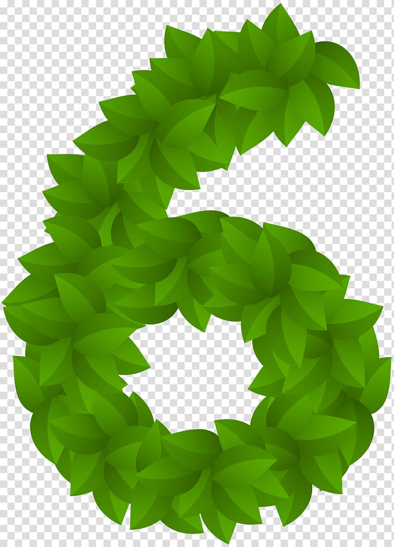 Green Printing Color , 6 number transparent background PNG clipart