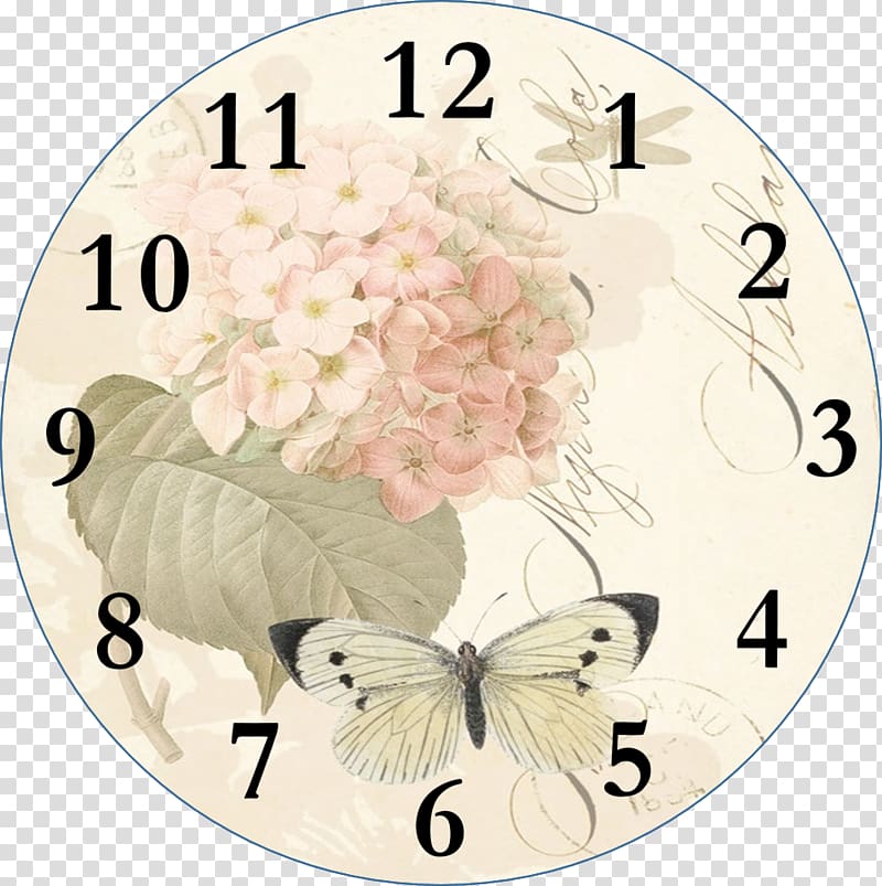 Clock face Floral clock Floor & Grandfather Clocks , clock transparent background PNG clipart