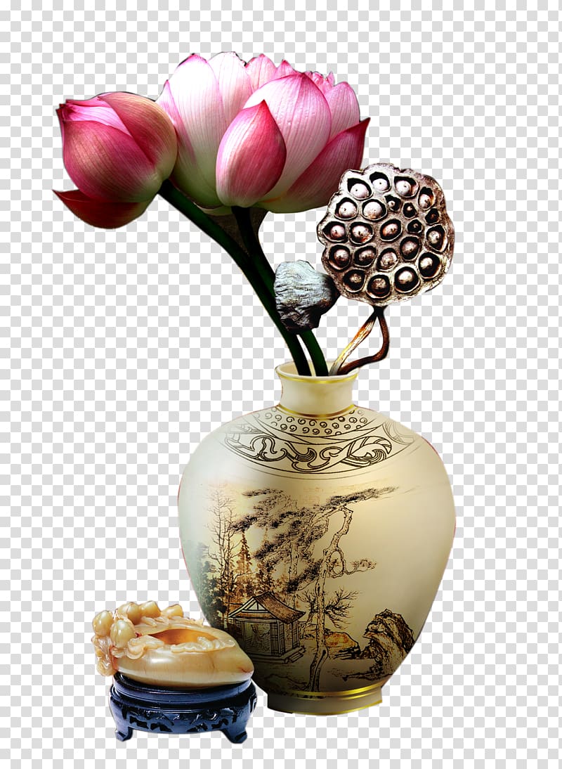 Vase , lotus transparent background PNG clipart