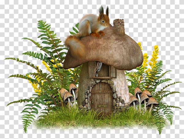 grass mushroom house transparent background PNG clipart