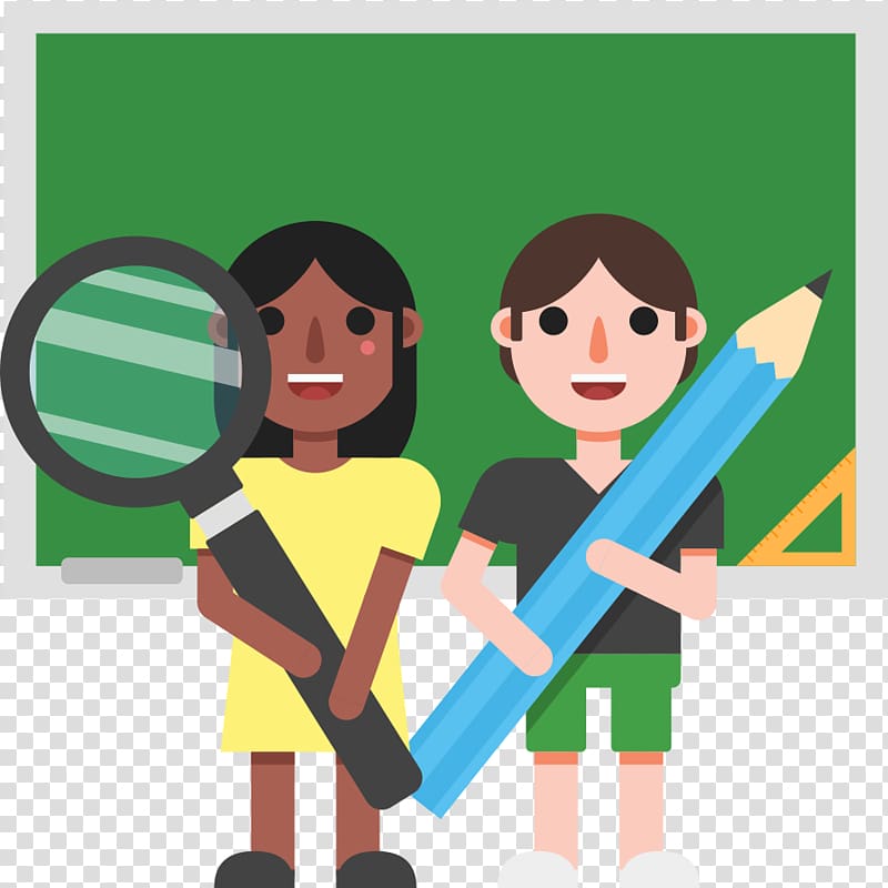 Magnifying glass , Students holding a magnifying glass transparent background PNG clipart