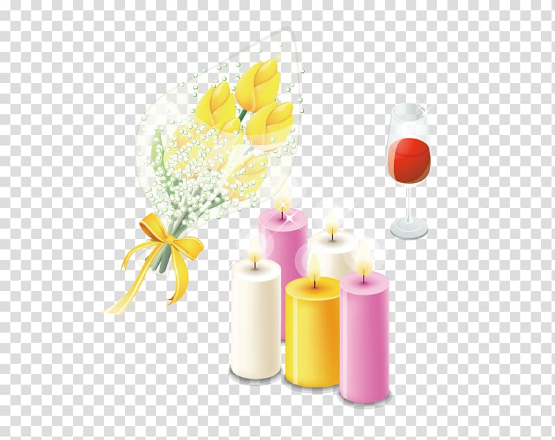 Red Wine Rosxe9 Valentines Day Yellow, Valentine candle Yellow Rose Wine transparent background PNG clipart