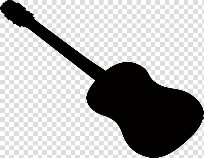 Acoustic guitar White Black, Guitar Shadow transparent background PNG clipart
